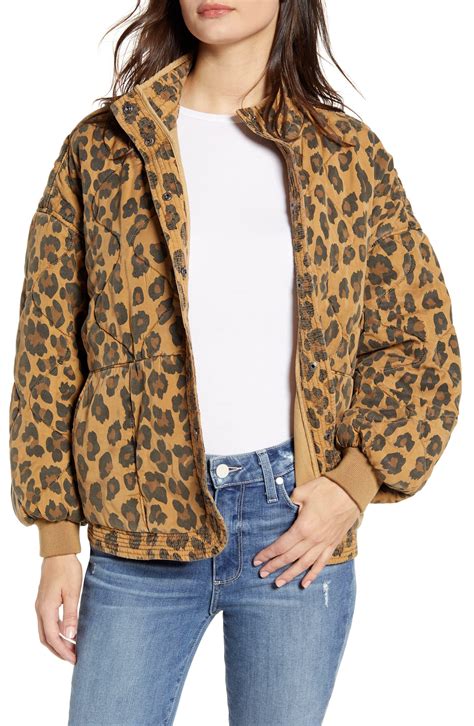 quilted leopard print jacket